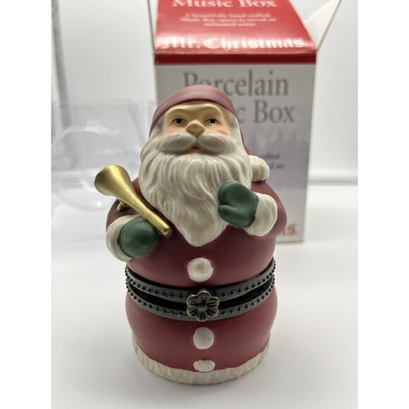 Mr. Christmas Other - Mr Christmas Hinged Animated Santa Wish You Merry Christmas Music Box 2003